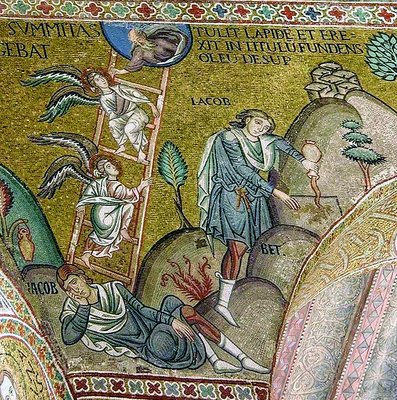 Сон Иакова. Мозаика Палатинской капеллы в Палермо, Сицилия (1143-1150 гг.).jpg